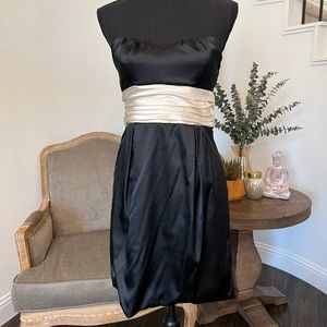 Black white strapless formal size 7